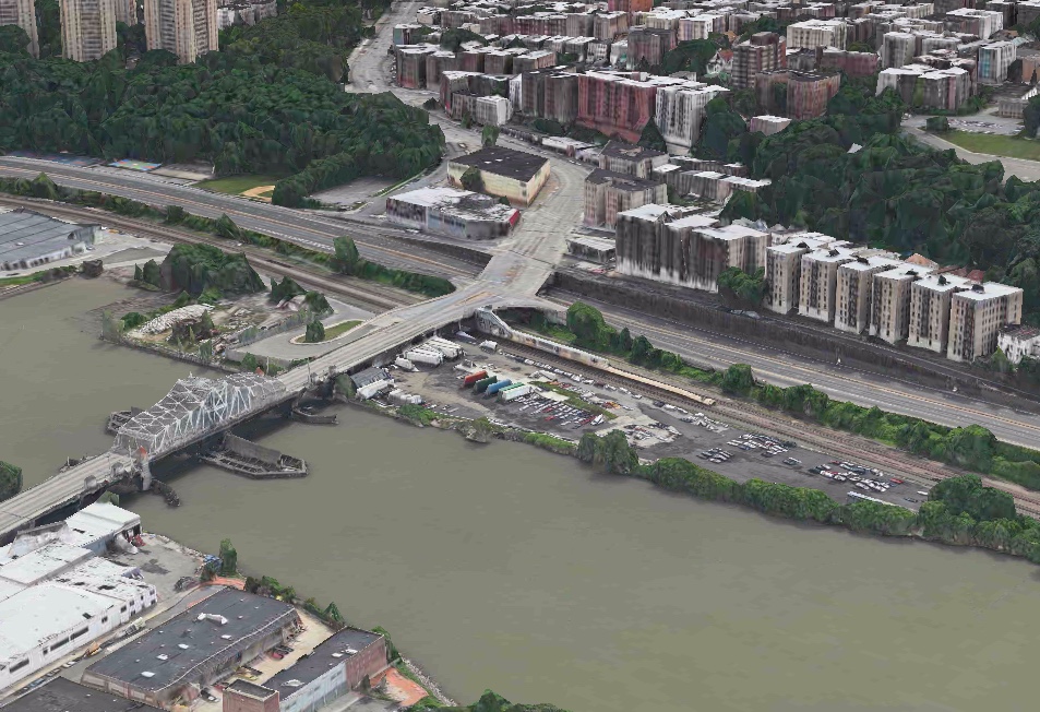 THE LARGELY BARREN University Heights waterfront is now being pegged as a harbinger of change in the Bronx. Map Image/Tom Tom Maps