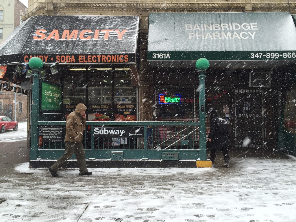 CONDITIONS NEAR THE Norwood/205th Street Station were calm on Monday a few hours before the snowstorm intensified. Photo by David Cruz