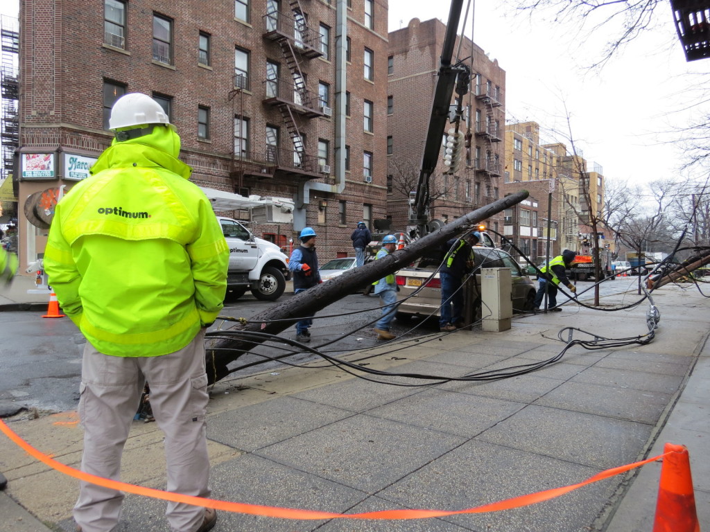 Car Smashed By Cable Pole on Wayne Ave. (Standalone Picture)