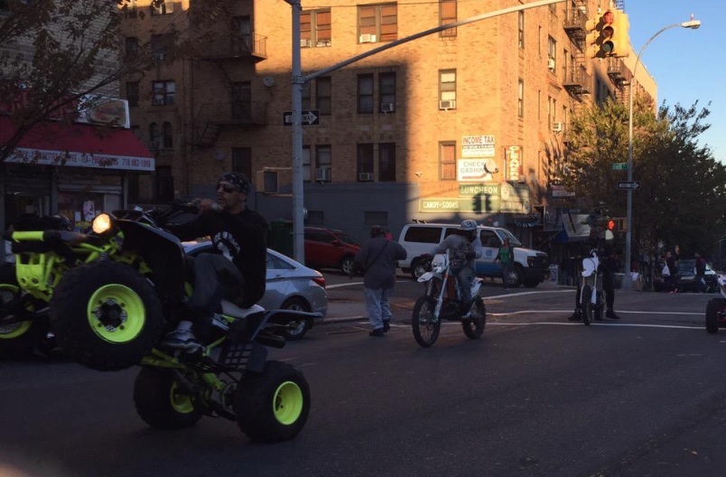 RIDERS FLY THROUGH streets of East Gun Hill Road in Norwood in October last year. Photo by David Cruz